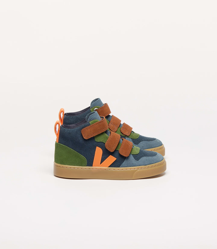 VEJA NIÑO ZAPATILLA V-10 MID SUEDE NAUTICO/FURY/NATURAL