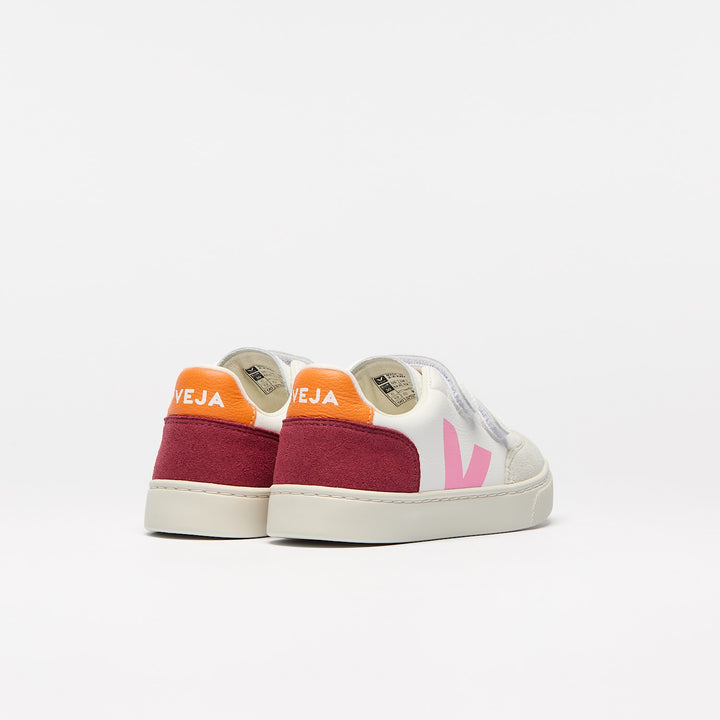 VEJA NIÑA ZAPATILLA V-12 LEATHER WHITE/MULTICO-MARSALA