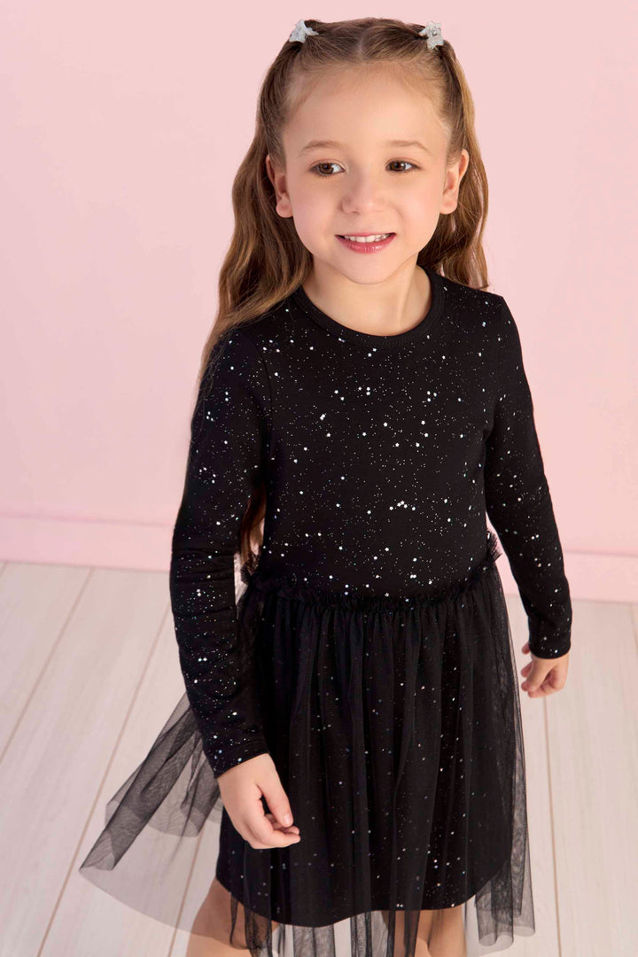 MON SUCRÉ NIÑA VESTIDO PRETO/NEGRO