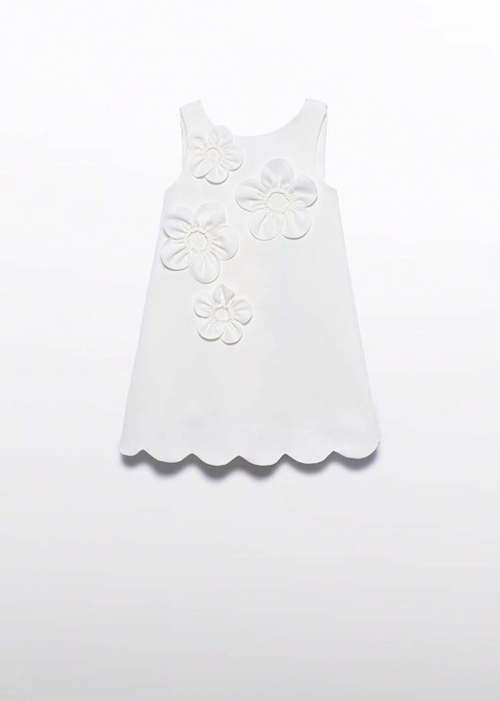 ABEL & LULA NIÑA VESTIDO CREPE FLORES 3D NATA