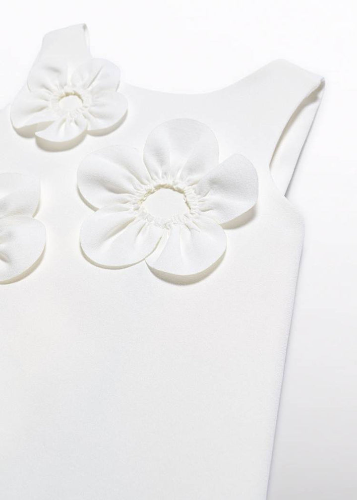 ABEL & LULA NIÑA VESTIDO CREPE FLORES 3D NATA