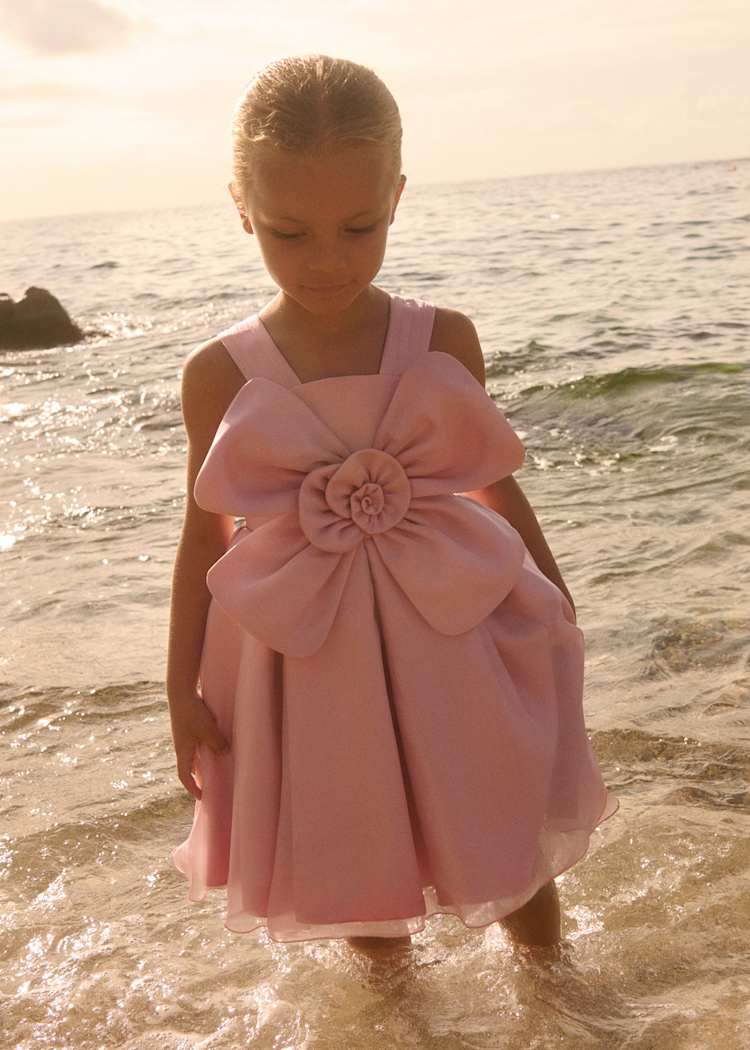 ABEL & LULA NIÑA VESTIDO FLOR ORGANZA ROSA