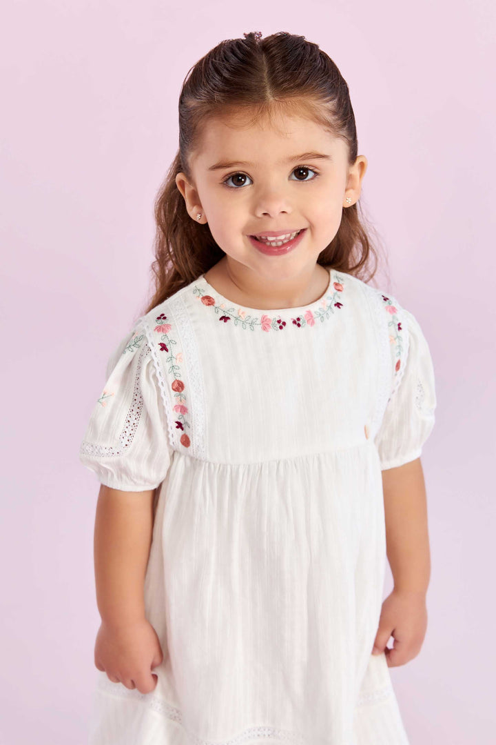 PETIT  CHERIE NIÑA VESTIDO MELODIE ENCHANTEE OFF WHITE