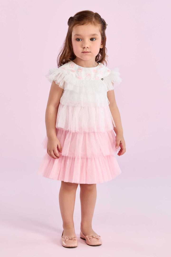 PETIT CHERIE NIÑA VESTIDO CLASSICOS OFF WHITE/ ROSA