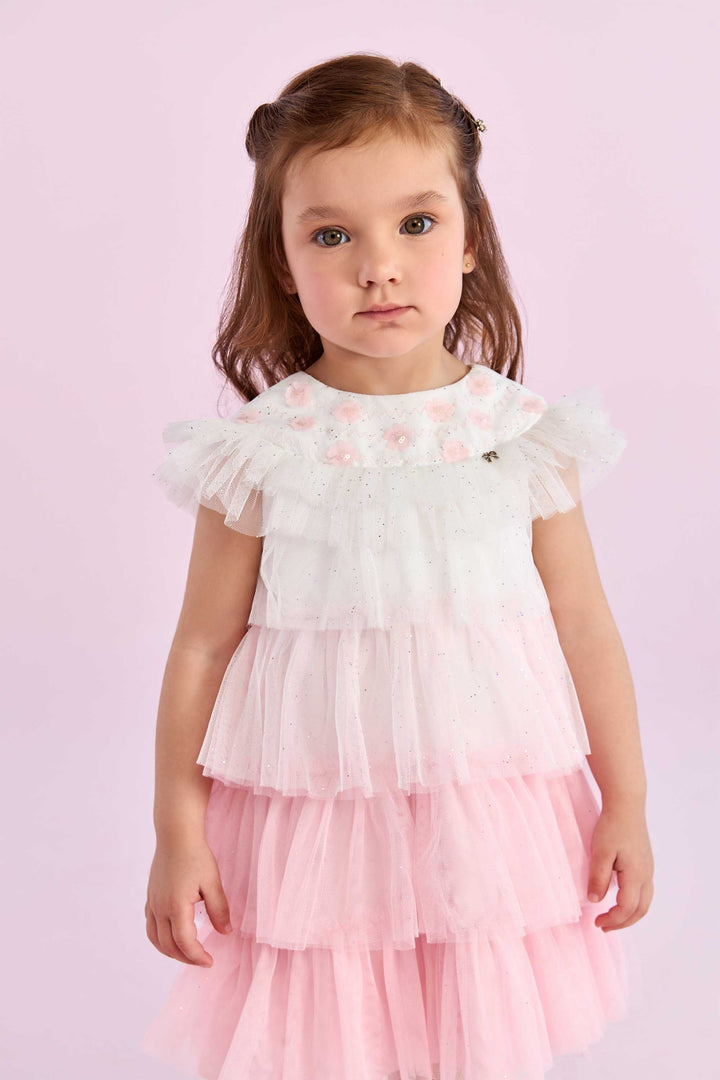 PETIT CHERIE NIÑA VESTIDO CLASSICOS OFF WHITE/ ROSA
