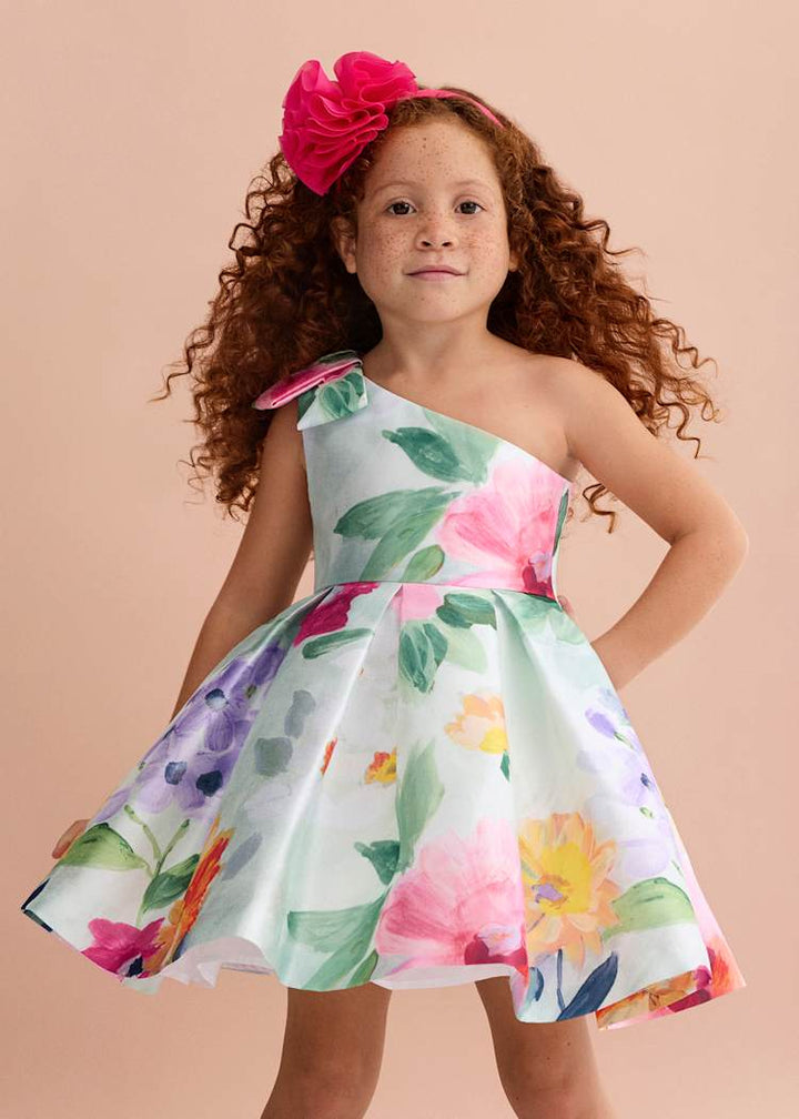 ABEL & LULA NIÑA VESTIDO MONOFILAMENTO ESTAMPA CHICLE