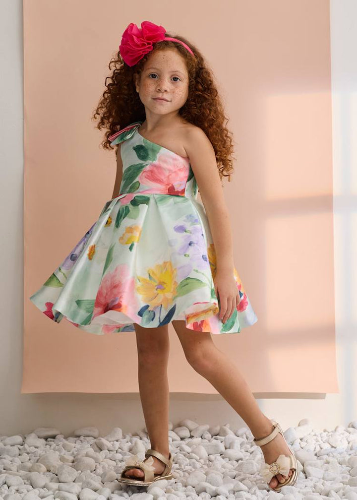 ABEL & LULA NIÑA VESTIDO MONOFILAMENTO ESTAMPA CHICLE