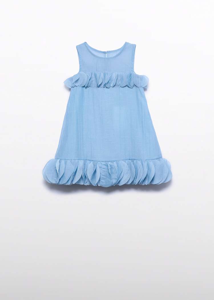 ABEL & LULA NIÑA VESTIDO ORGANZA ARRUGADA CELESTE