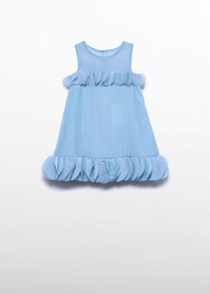 ABEL & LULA NIÑA VESTIDO ORGANZA ARRUGADA CELESTE