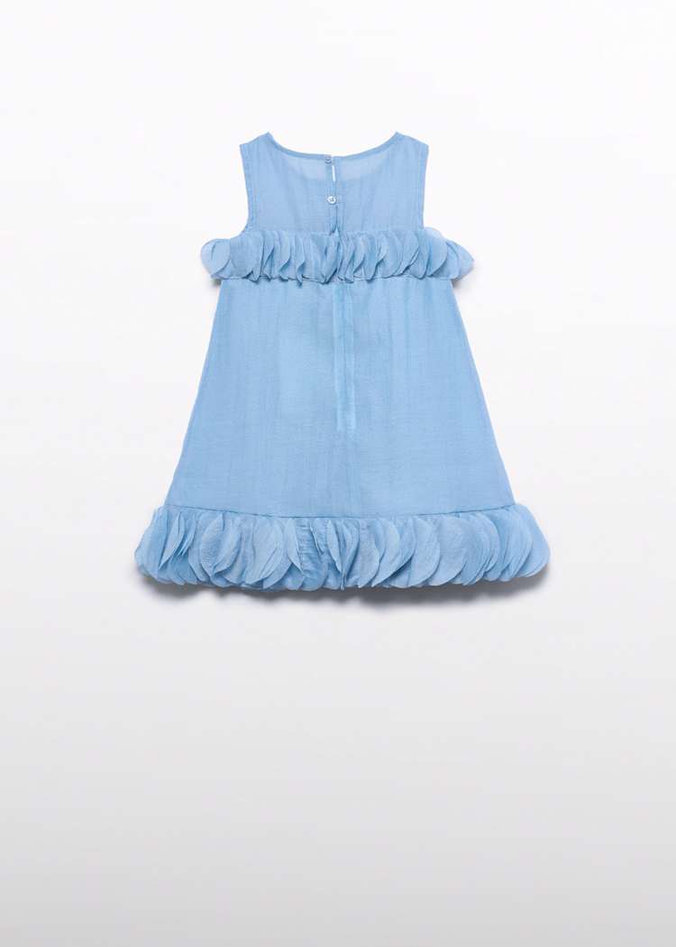 ABEL & LULA NIÑA VESTIDO ORGANZA ARRUGADA CELESTE