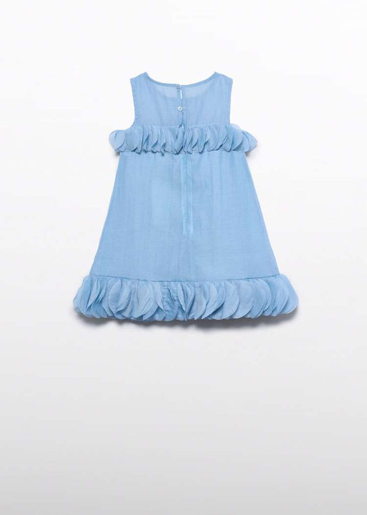 ABEL & LULA NIÑA VESTIDO ORGANZA ARRUGADA CELESTE