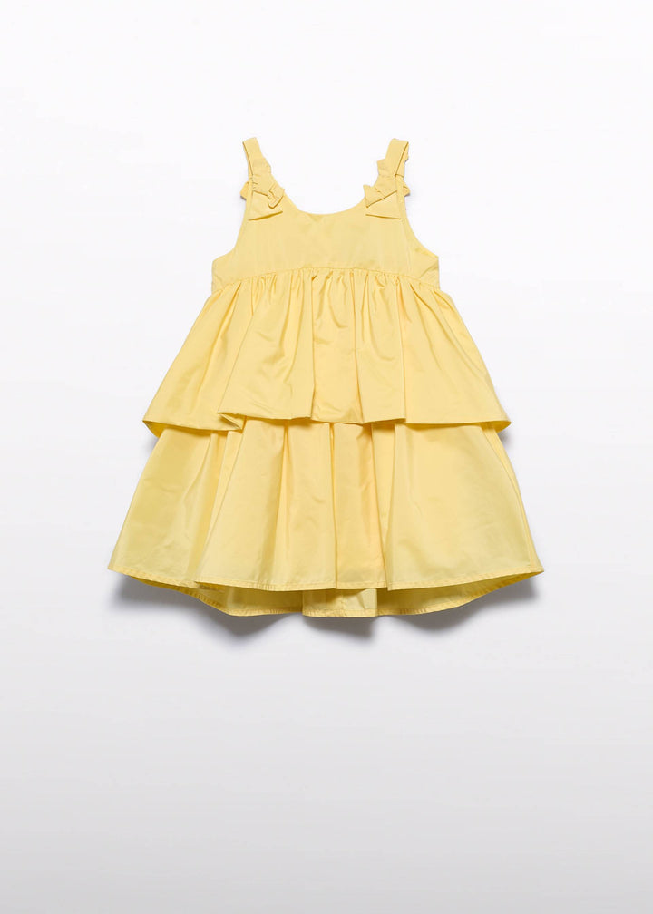ABEL & LULA NIÑA VESTIDO TAFETAN VOLANTES AMARILLO