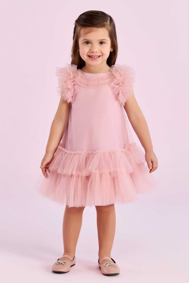 PETIT CHERIE NIÑA VESTIDO DOLCE GIARDINO ROSA