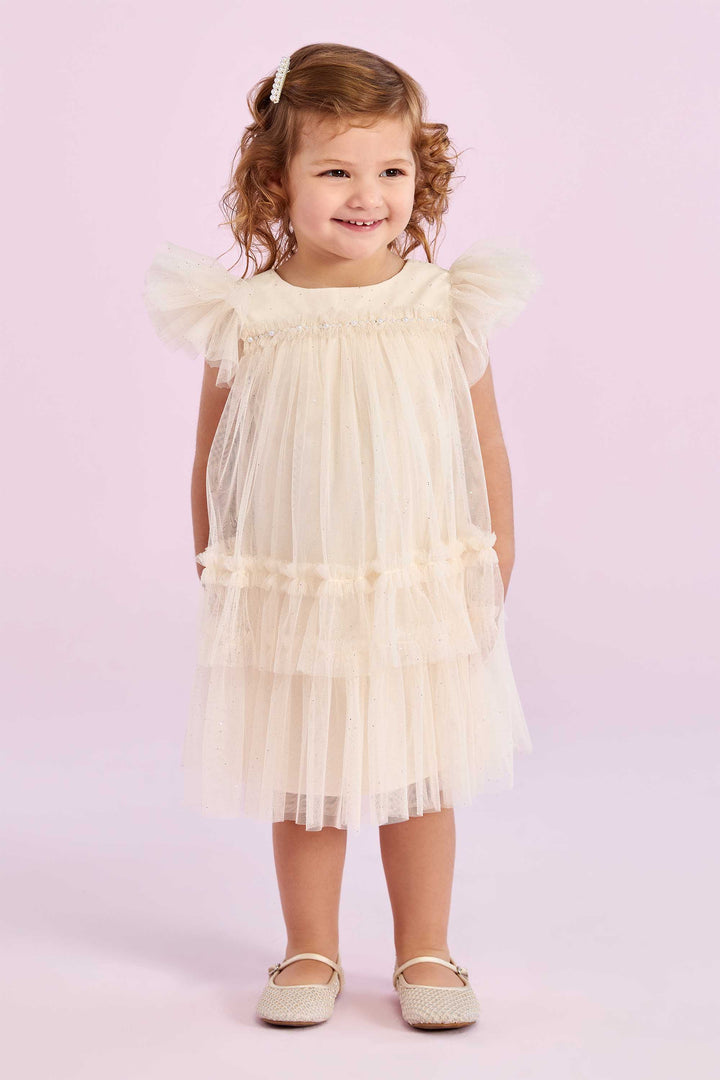 PETIT CHERIE NIÑA VESTIDO DOLCE GIARDINO BEIGE