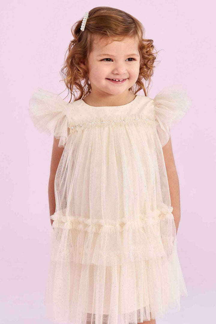 PETIT CHERIE NIÑA VESTIDO DOLCE GIARDINO BEIGE