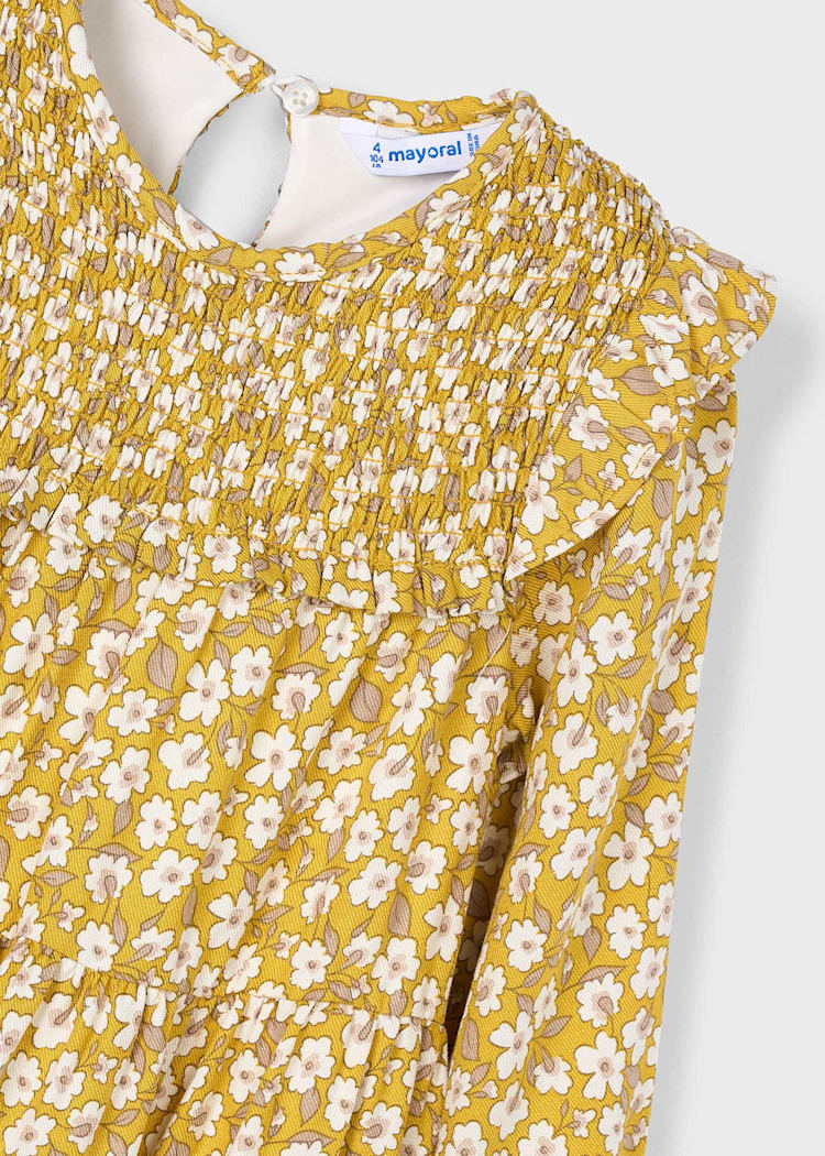 MAYORAL NIÑA VESTIDO PRINTED MUSTARD