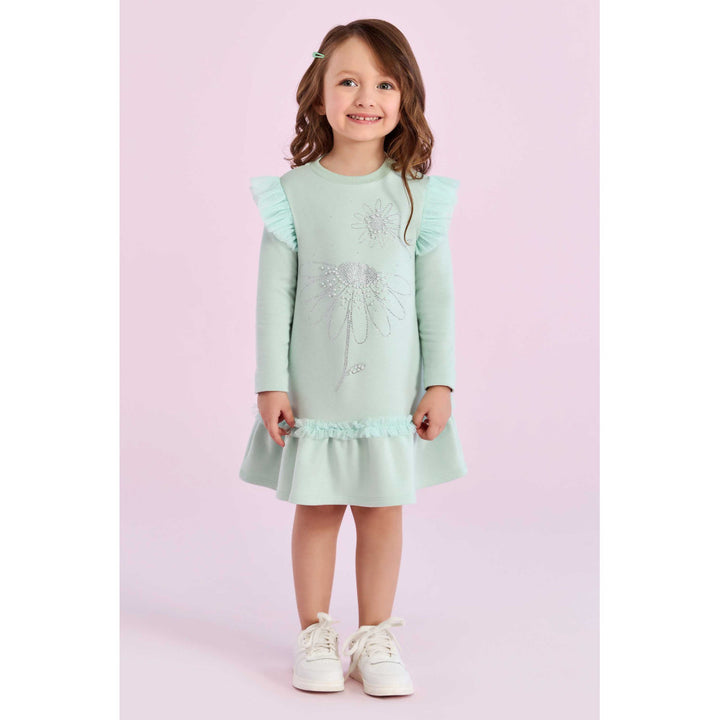 PETIT CHERIE NIÑA VESTIDO DAISY SWEETS VERDE