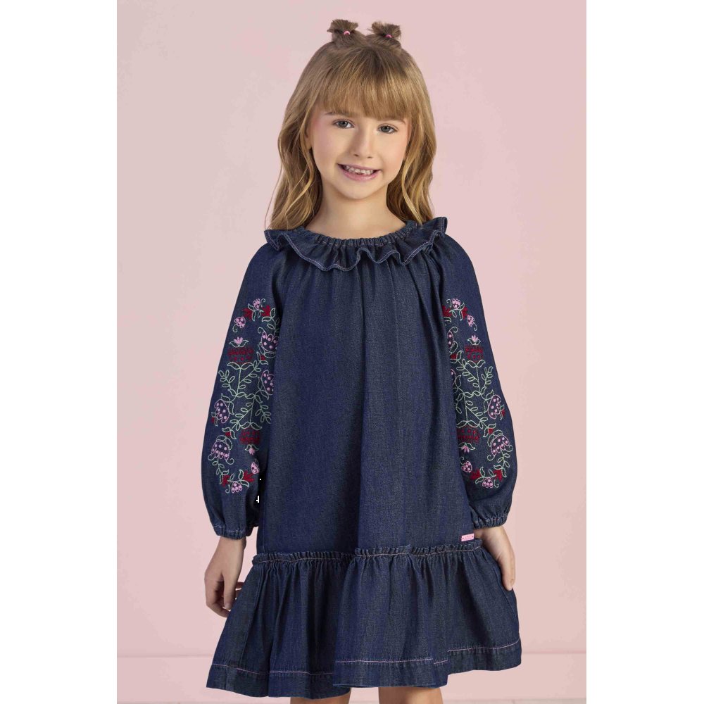 MON SUCRÉ NIÑA VESTIDO AZUL JEANS