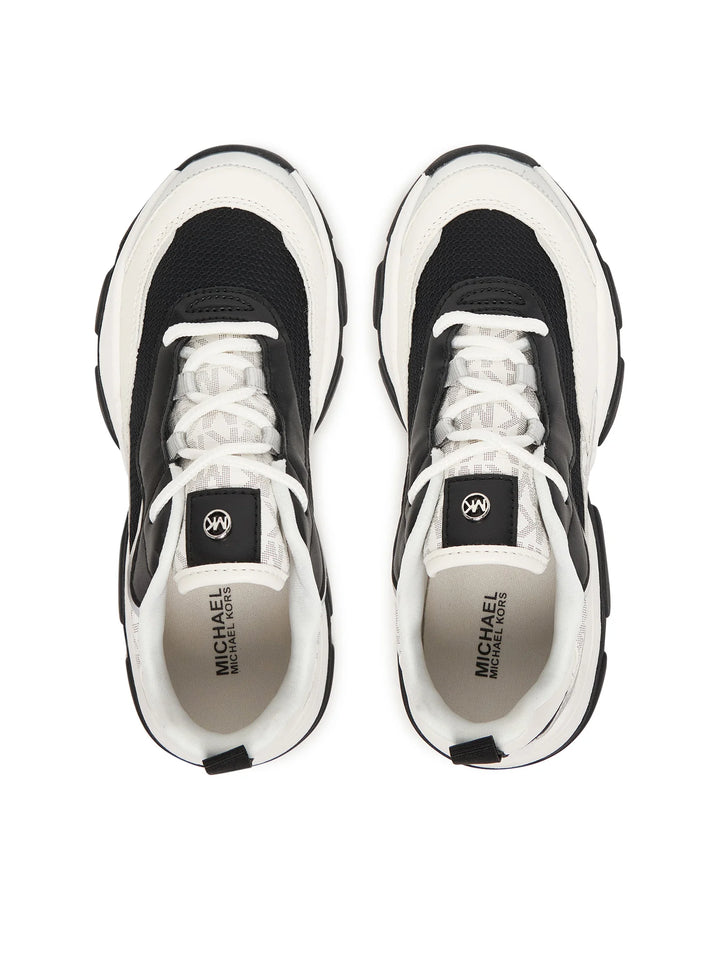 MICHAEL KORS NIÑA ZAPATILLA ATLAS BLACK MESH/WHITE MONOGRAM/SYNTHETIC