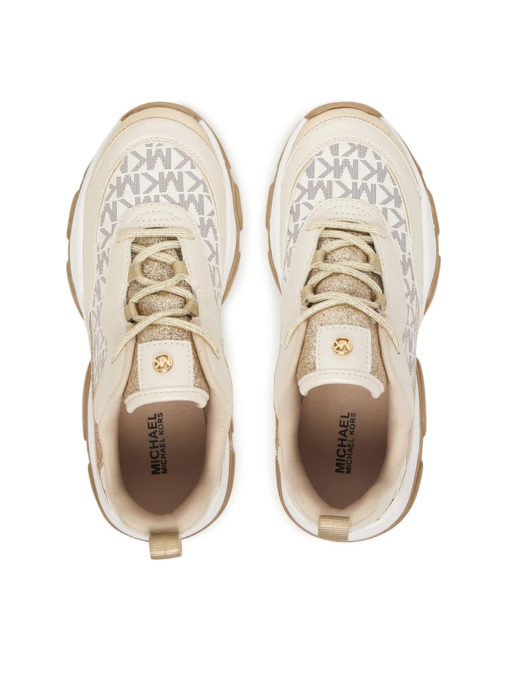 MICHAEL KORS NIÑA ZAPATILLA ATLAS VANILLA MONOGRAM/SYNTHETIC/PALE GOLD GLAM