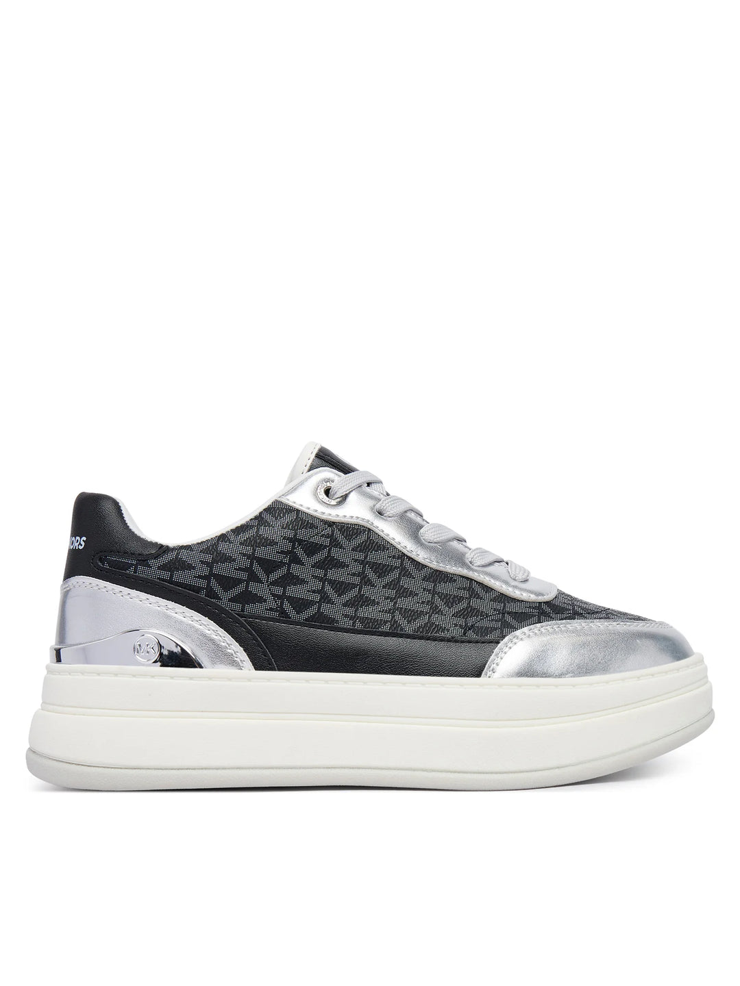 MICHAEL KORS NIÑA ZAPATILLA HAYES BLACK MONOGRAM/SILVER METALLIC
