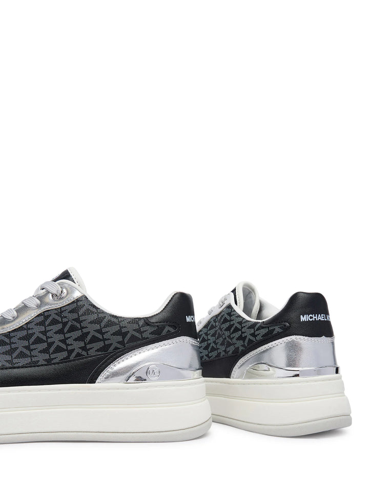 MICHAEL KORS NIÑA ZAPATILLA HAYES BLACK MONOGRAM/SILVER METALLIC