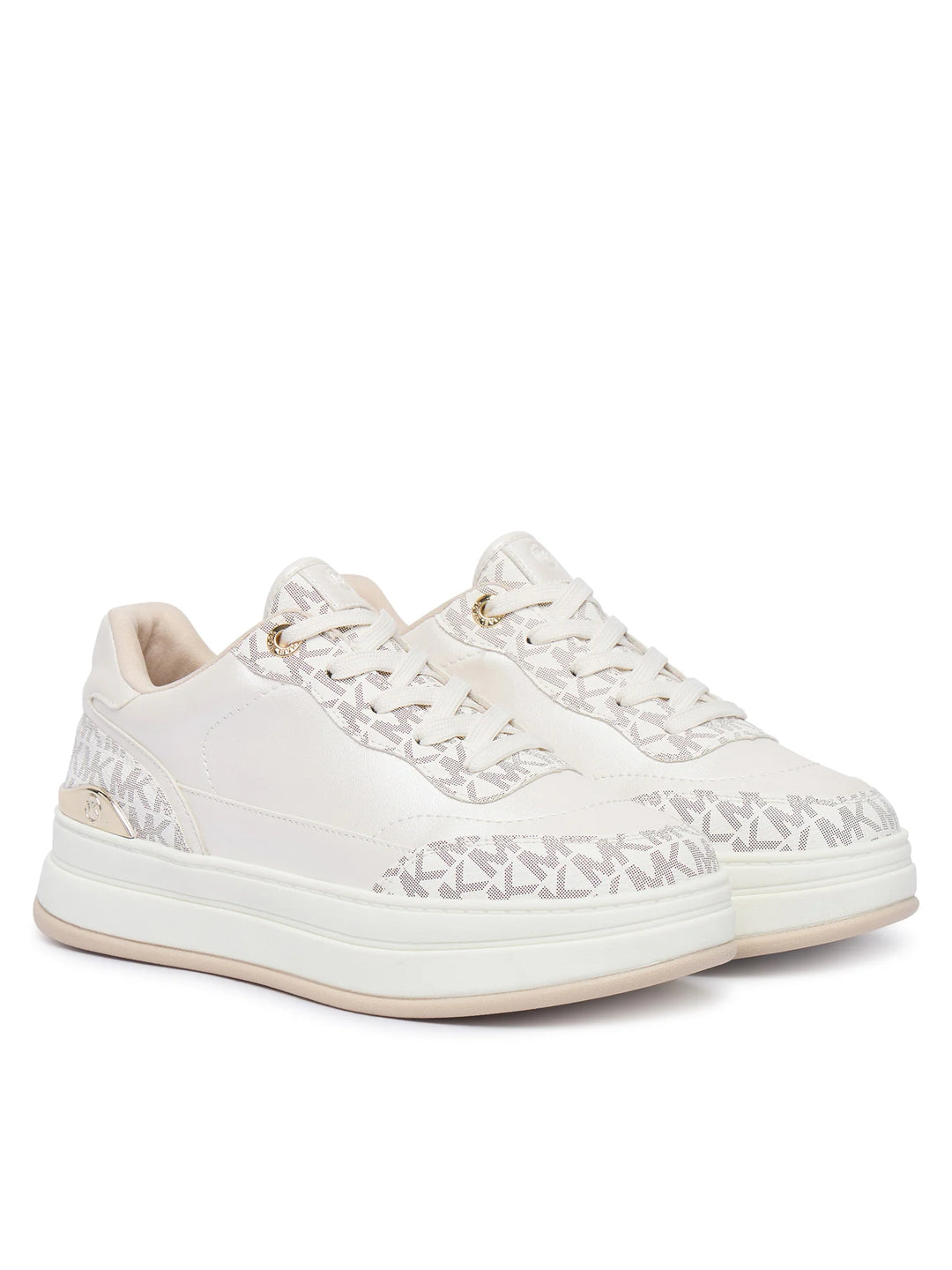 MICHAEL KORS NIÑA ZAPATILLA HAYES VANILLA PEARLIZED/VANILLA MONOGRAM