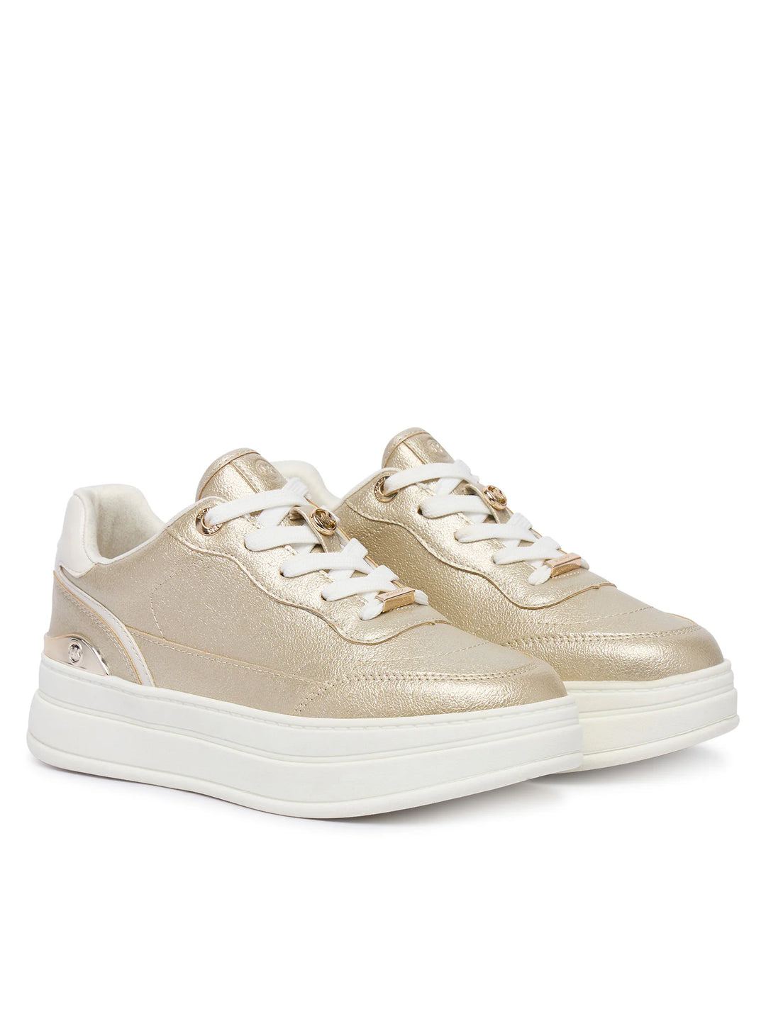 MICHAEL KORS NIÑA ZAPATILLA HAYES PALE GOLD METALLIC/VANILLA PATENT WITH CHARMS