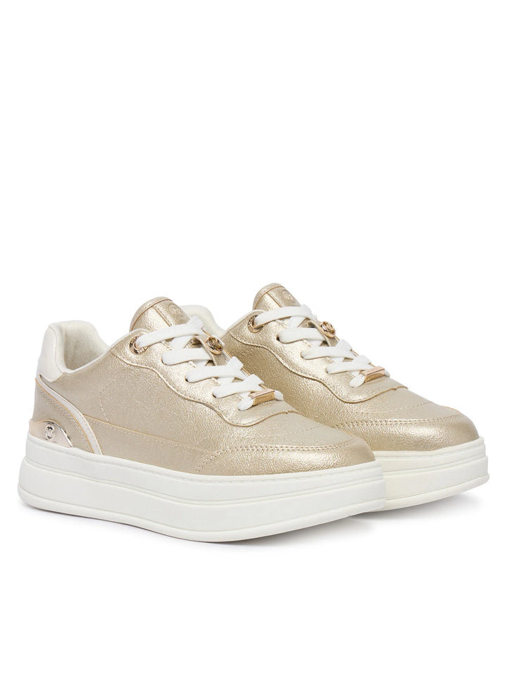 MICHAEL KORS NIÑA ZAPATILLA HAYES PALE GOLD METALLIC/VANILLA PATENT WITH CHARMS