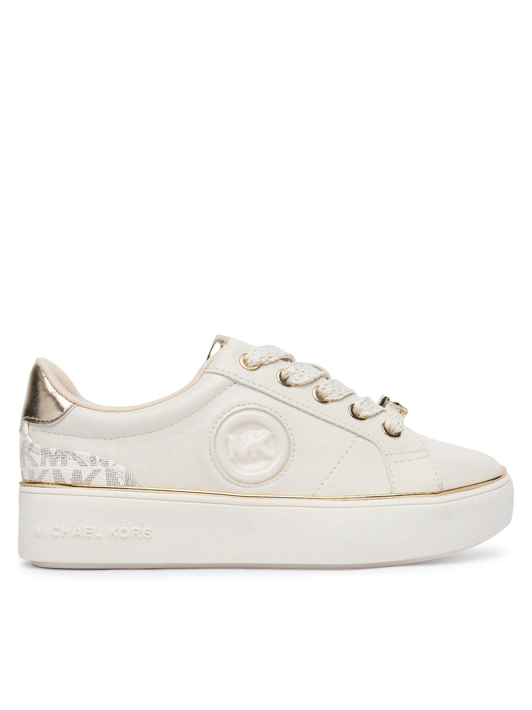 MICHAEL KORS NIÑA ZAPATILLA JORDANA FINN VANILLA MONOGRAM/SYNTHETIC/PALE GOLD METALLIC