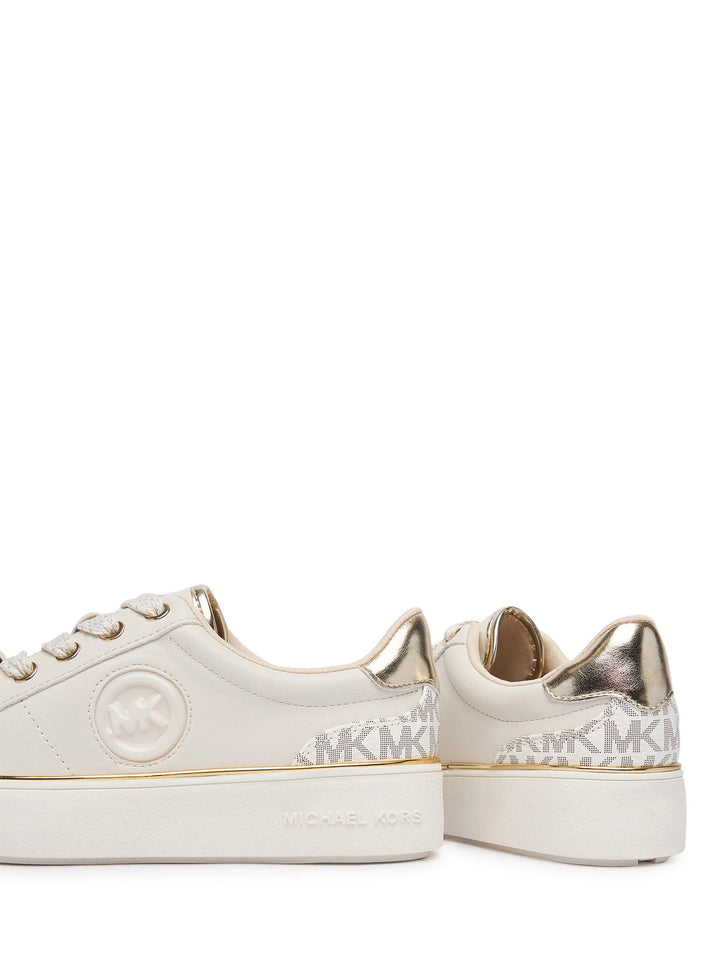 MICHAEL KORS NIÑA ZAPATILLA JORDANA FINN VANILLA MONOGRAM/SYNTHETIC/PALE GOLD METALLIC