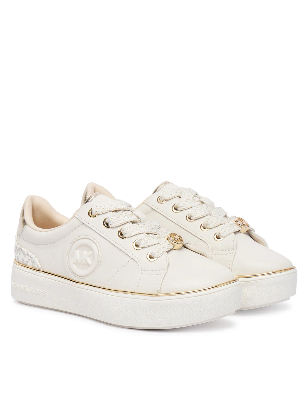 MICHAEL KORS NIÑA ZAPATILLA JORDANA FINN VANILLA MONOGRAM/SYNTHETIC/PALE GOLD METALLIC