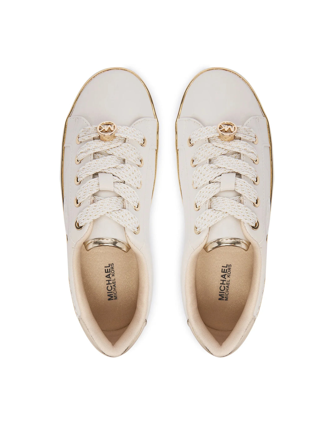 MICHAEL KORS NIÑA ZAPATILLA JORDANA FINN VANILLA MONOGRAM/SYNTHETIC/PALE GOLD METALLIC