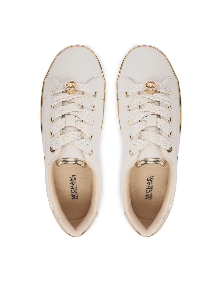 MICHAEL KORS NIÑA ZAPATILLA JORDANA FINN VANILLA MONOGRAM/SYNTHETIC/PALE GOLD METALLIC