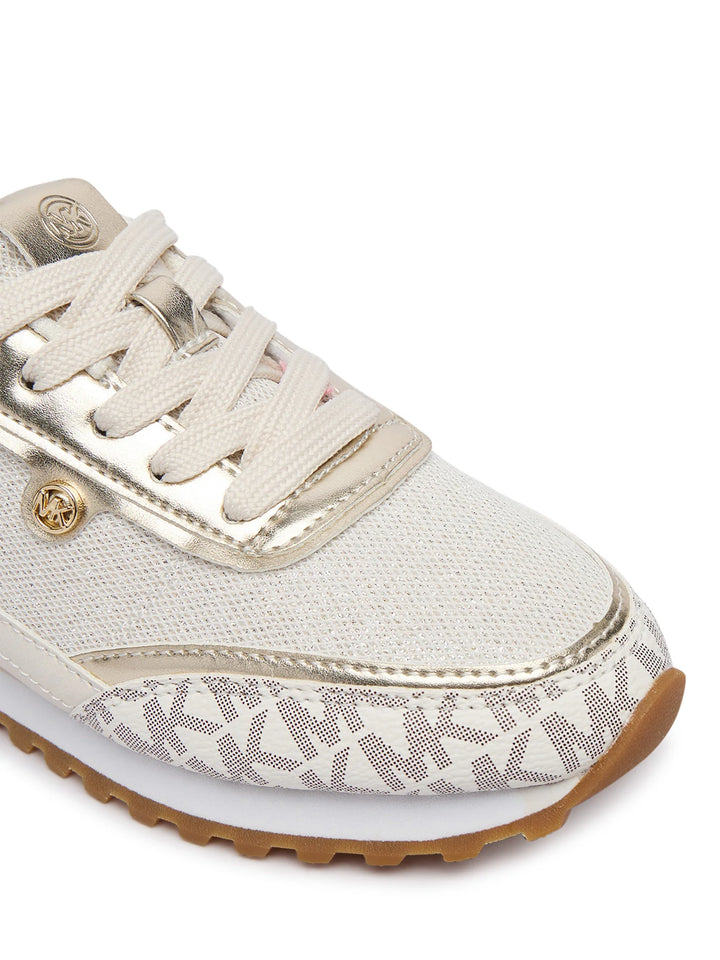 MICHAEL KORS NIÑA ZAPATILLA NOVA VANILLA MESH AND MONOGRAM/PALE GOLD METALLIC