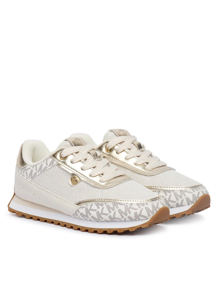 MICHAEL KORS NIÑA ZAPATILLA NOVA VANILLA MESH AND MONOGRAM/PALE GOLD METALLIC