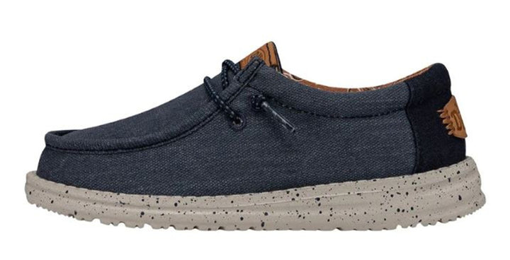 HEY DUDE NIÑO ZAPATILLA WALLY YOUTH WASHED CANVAS NAVY