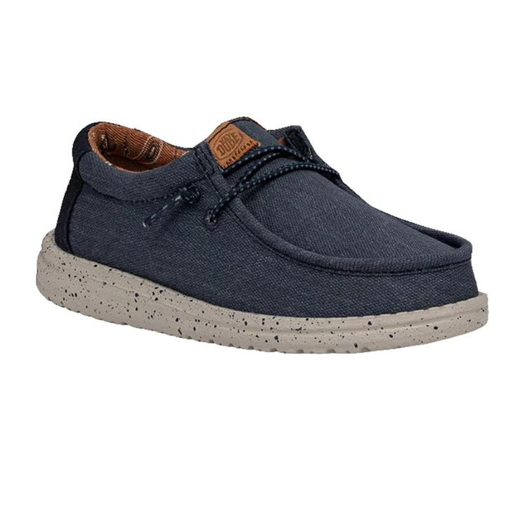 HEY DUDE NIÑO ZAPATILLA WALLY YOUTH WASHED CANVAS NAVY